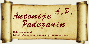 Antonije Padežanin vizit kartica